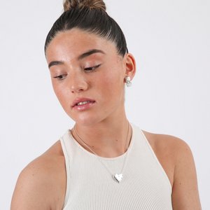 Set de aros y collar Flare Plateado ID