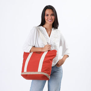 Cartera Hombro Canvas Palma Rojo Tatienne