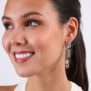 Aros Largo Brillo Dorado Humana