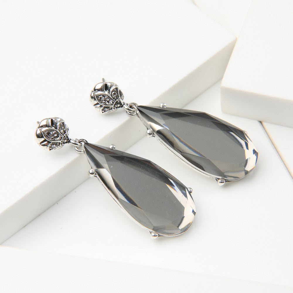 Aros Largos Gema Plateado Tatienne