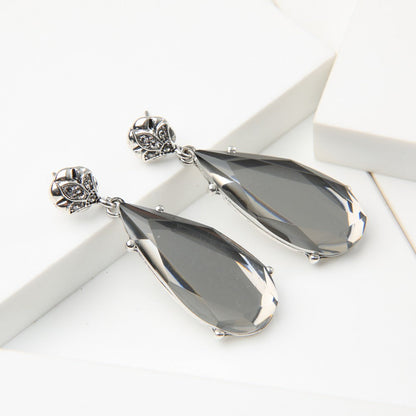 Aros Largos Gema Plateado Tatienne