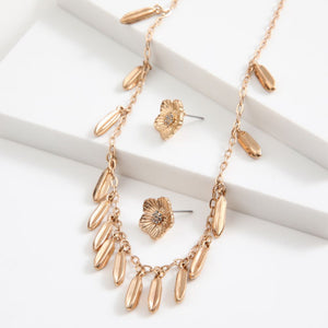 Set Collar y Aros Spring Dorado Humana