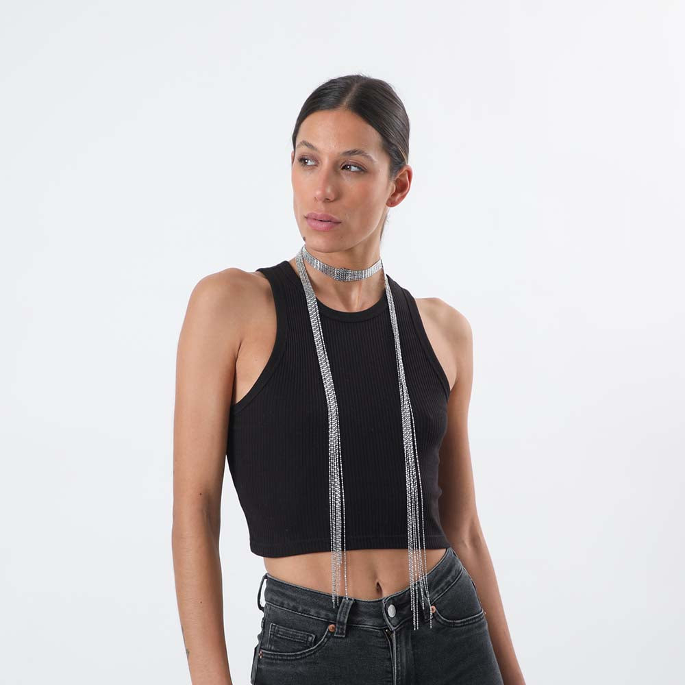 Collar Largo Luarca Plateado Humana