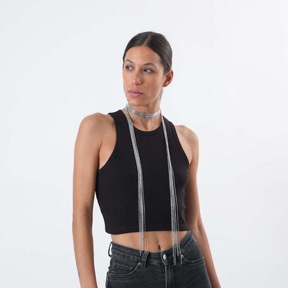 Collar Largo Luarca Plateado Humana