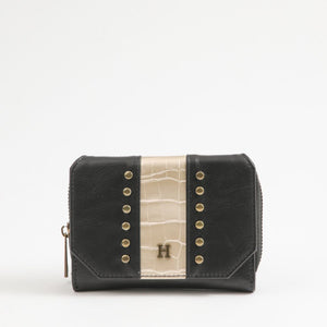 Billetera Chica Gema Ecocuero Negra Humana