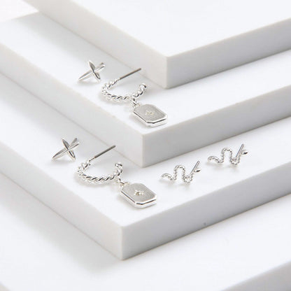 Set De Aros Tati Plateado I-D