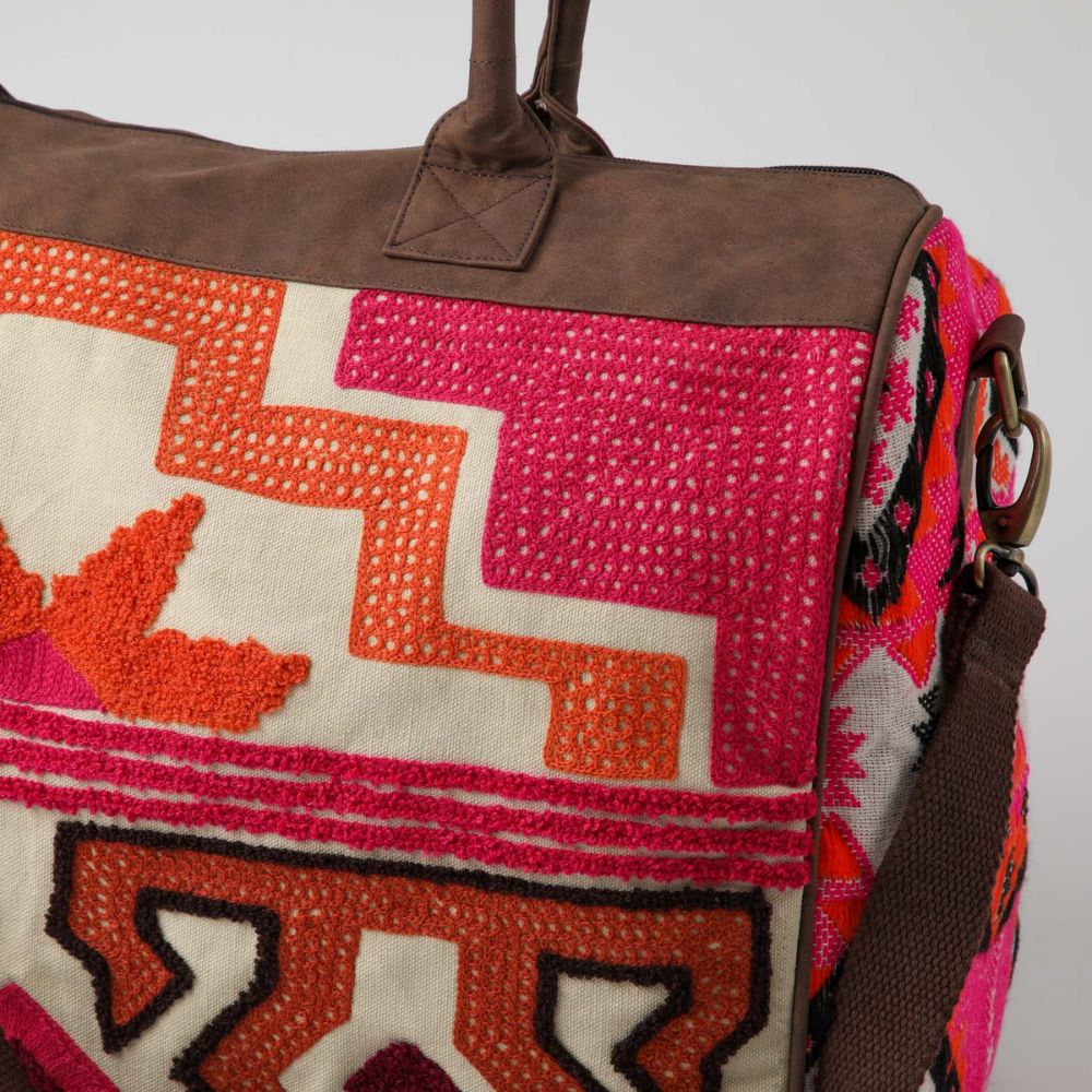 Bolso Hippie Café y Rosado Humana
