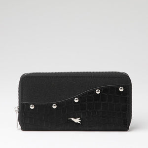 Billetera mediana Sven Ecocuero croco negro Tatienne