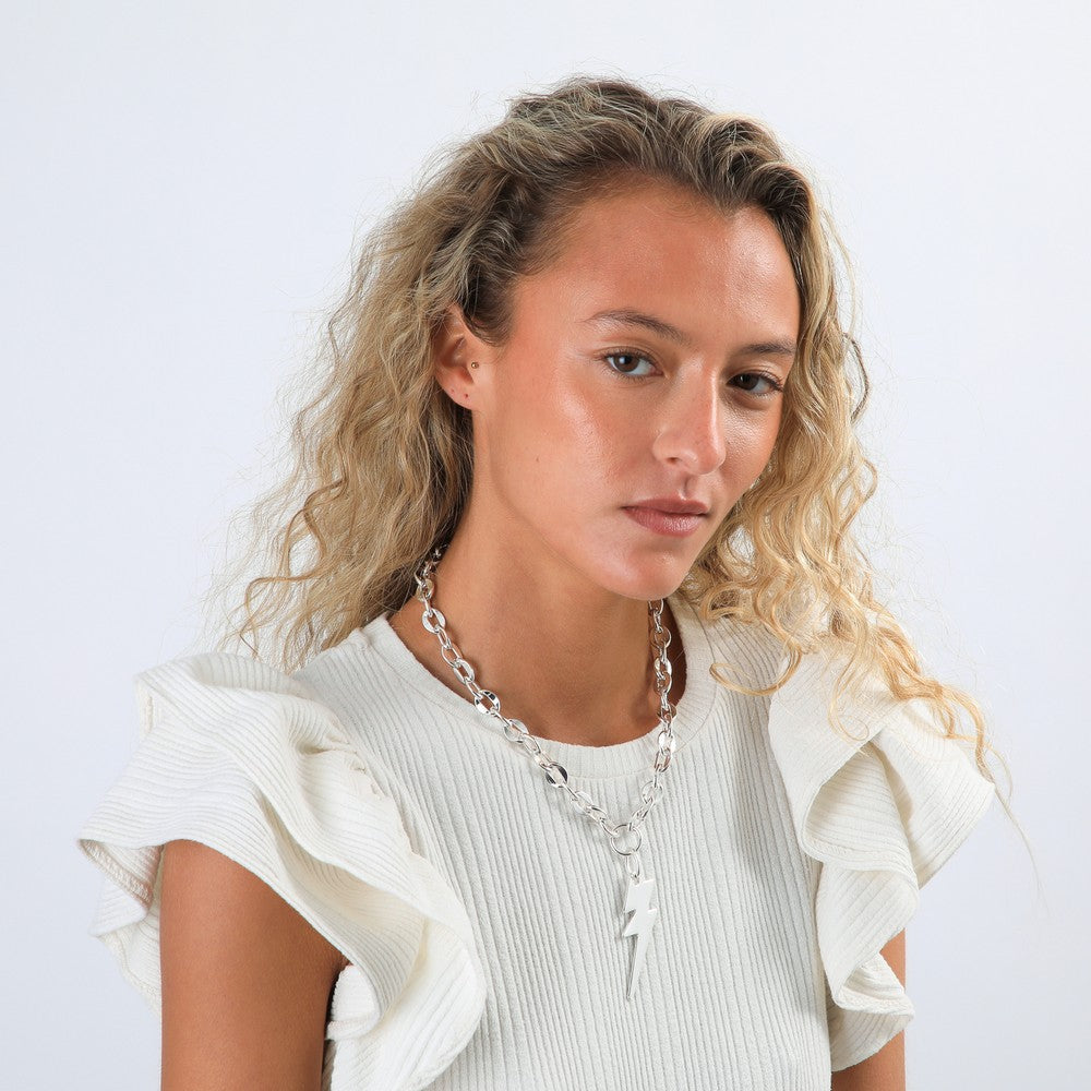 Collar Corto Plateado Joan Humana