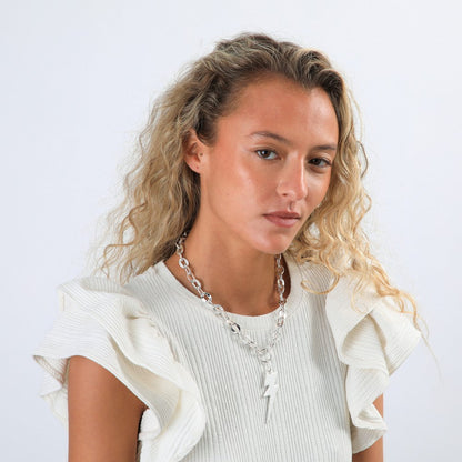 Collar Corto Plateado Joan Humana