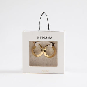 Aros Argolla Pola Dorado Acero Inoxidable Humana