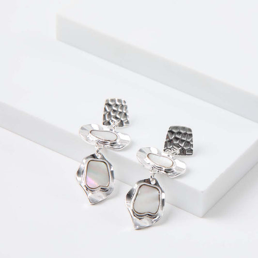 Aros Largo Negril Plateado i-D