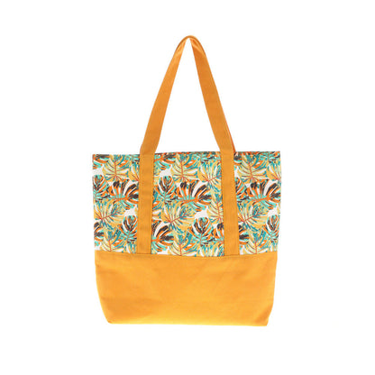 Bolso de Playa Mostaza Hojas i-D
