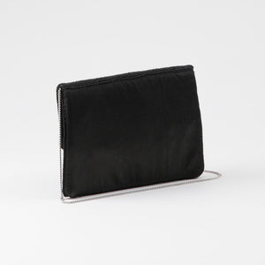 Cartera De Fiesta Mostacilla Abanico Negro Humana