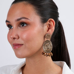 Aros Largo Oval Dorado Tatienne