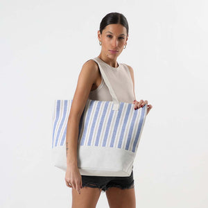 Cartera Hombro Stripes Azul i-D