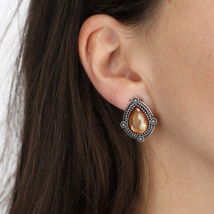 Aros Clip Agata Ocre Humana