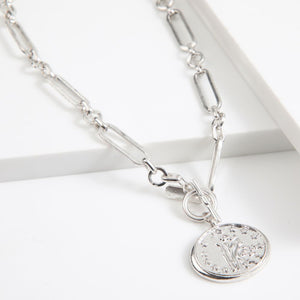 Collar Corto Medal Plateado Humana