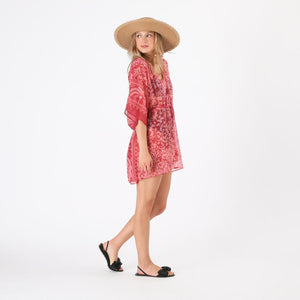 Kimono Rin Estampado animal burdeo Tatienne