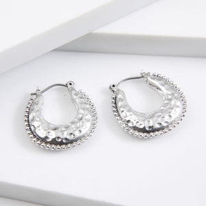 Aros Argolla Medialuna Plateado Humana