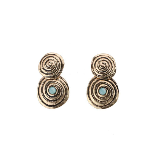 Aros Medianos Espiral Dorados Tatienne