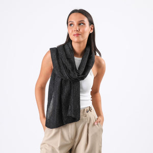 Pañuelo Liso Amelie Plisado Negro Tatienne