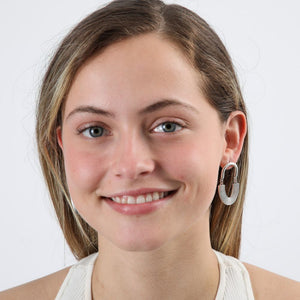 Aros Mediano Rainbow Plateado Humana