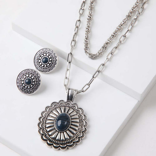 Set Collar Avila Plateado Humana