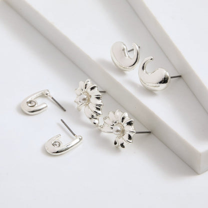 Set De Aros Jenny Plateado I-D