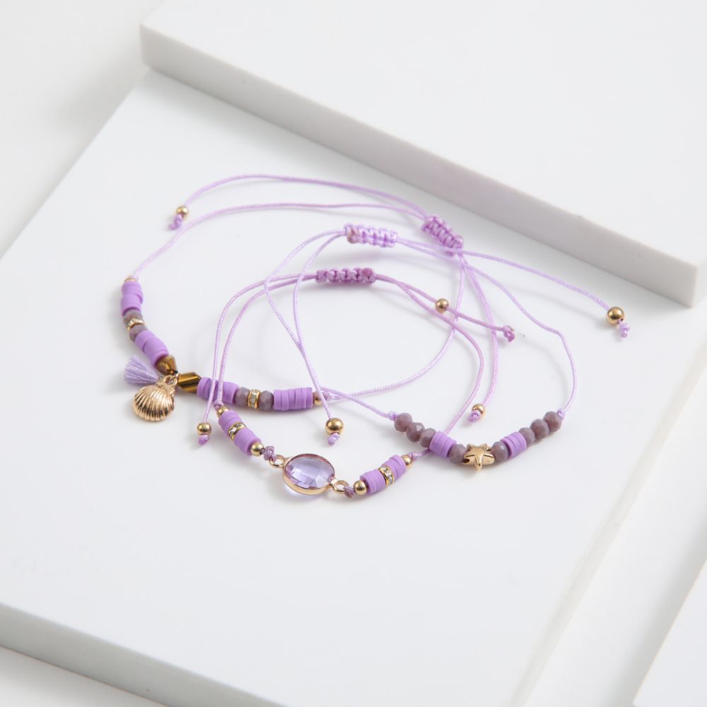 Set de 3 pulseras Lux Morado ID