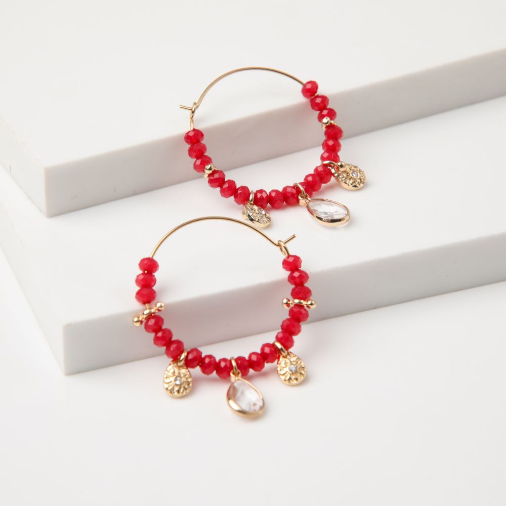 Aros Argollas Flowered Psychodelia Fucsia Tatienne