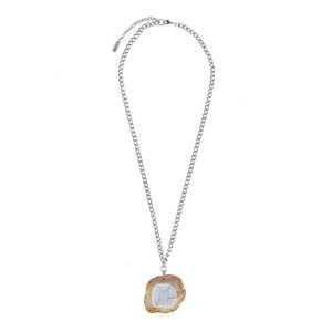 Collar Largo Plateado Mediterraneo Humana
