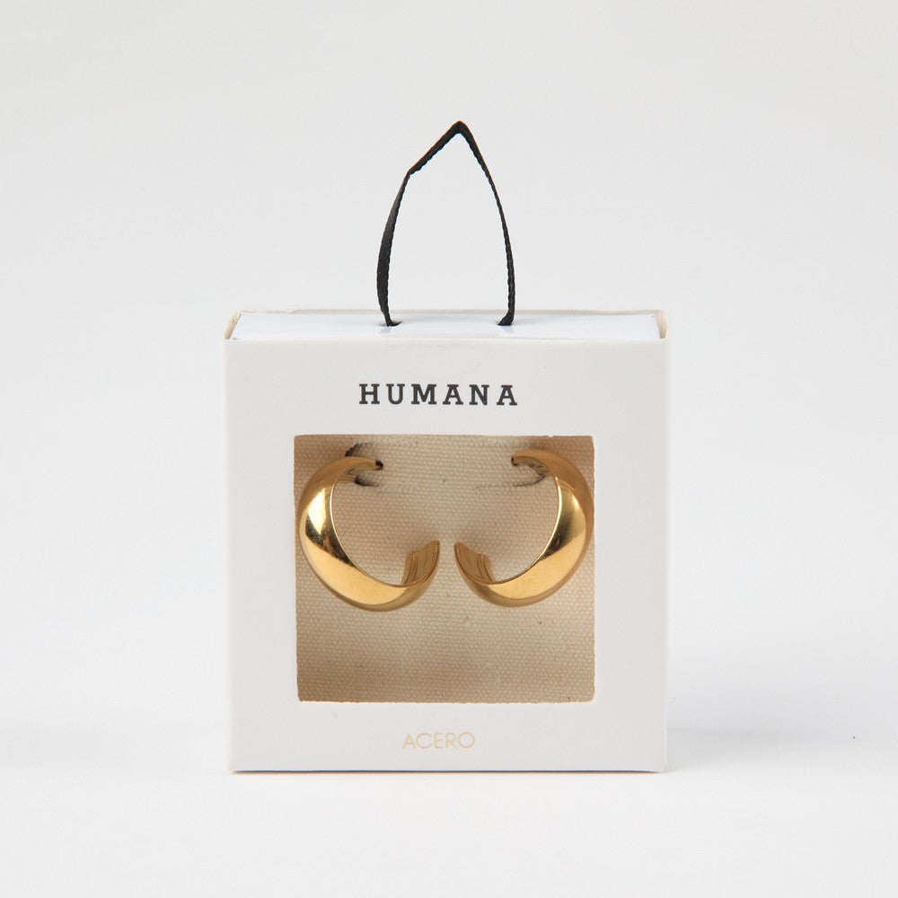 Aros Argollas Matt Gold Humana