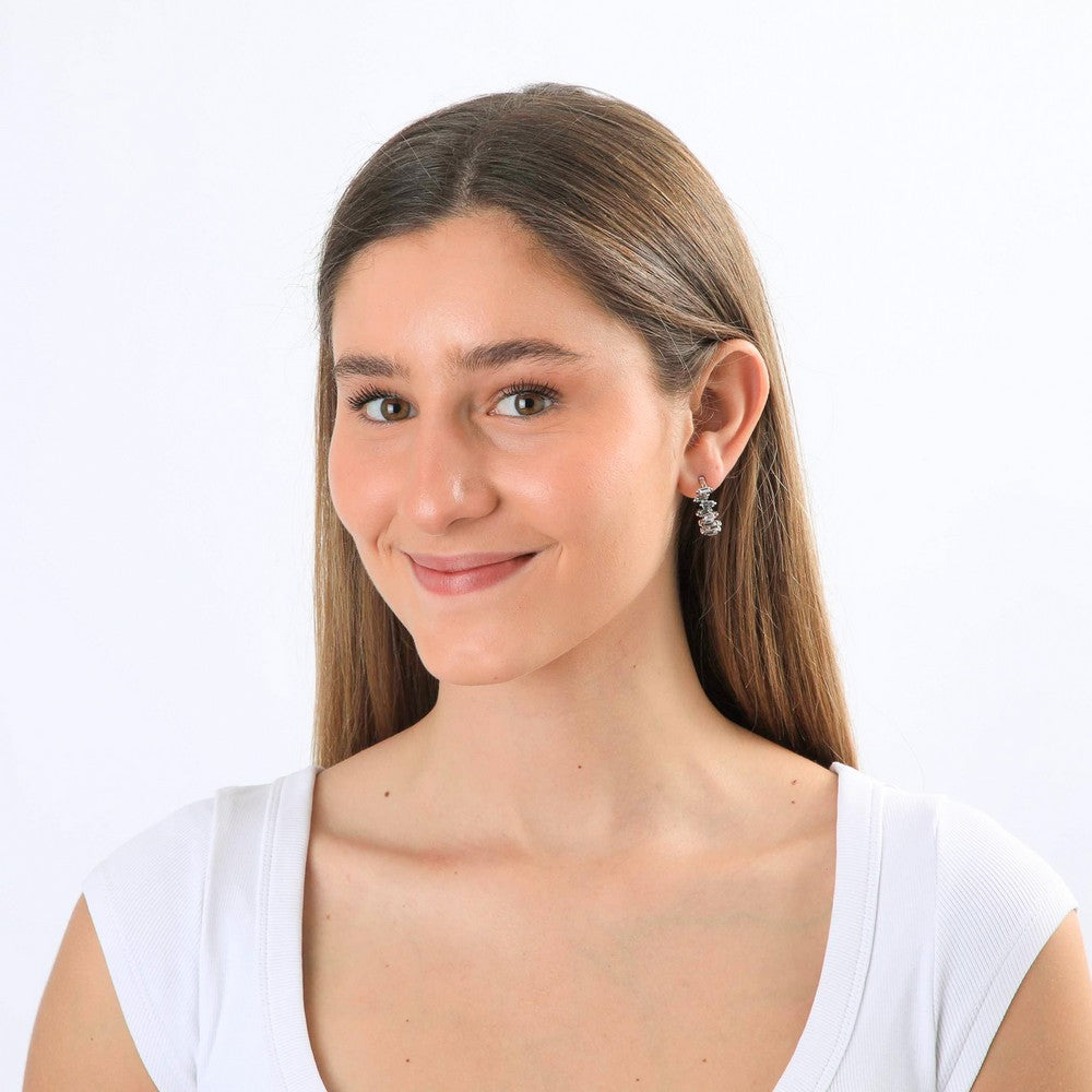 Aros Argollas Sacha Plateado I-D