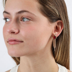 Aros Mediano Flecos Dorado Humana