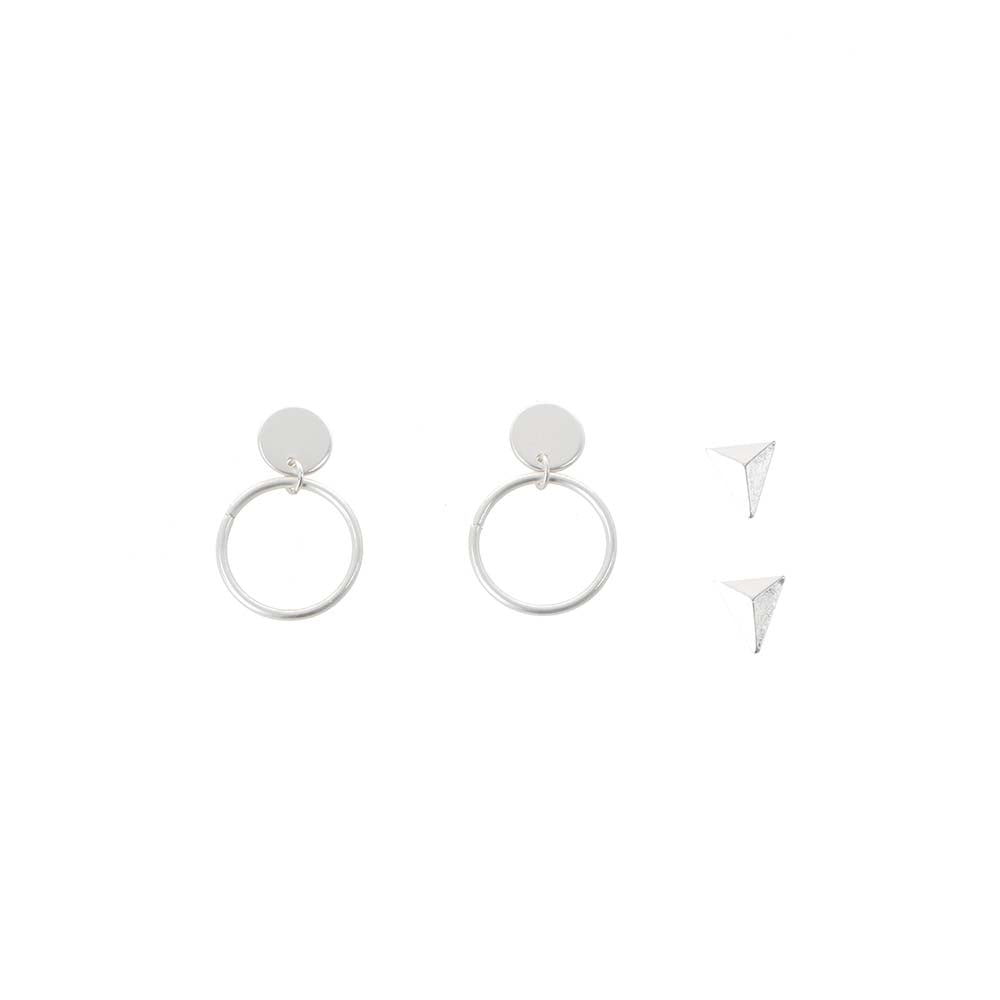 Aros Set Forms Plateados Tatienne