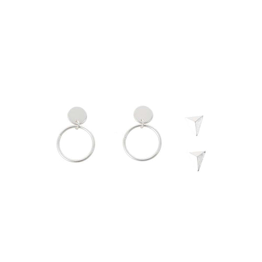 Aros Set Forms Plateados Tatienne