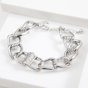 Pulsera Eslabón Plateado Humana
