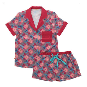 Pijama Corto Set Blossoming Rosado Talla M Humana