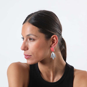 Aros Largos Gardenia Plateados Humana