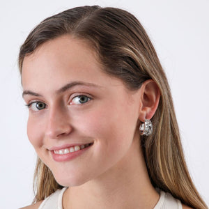 Aros Argolla Bloques Piedras Plateado Humana