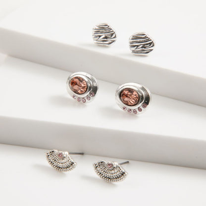 Set De Tres Aros Pegados Joel Plateado Id
