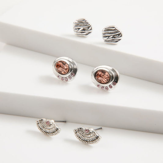 Set De Tres Aros Pegados Joel Plateado Id