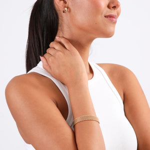 Pulsera Blanda Border Dorado Humana