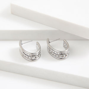 Aros Argolla Palco Plateado Acero Inoxidable Humana