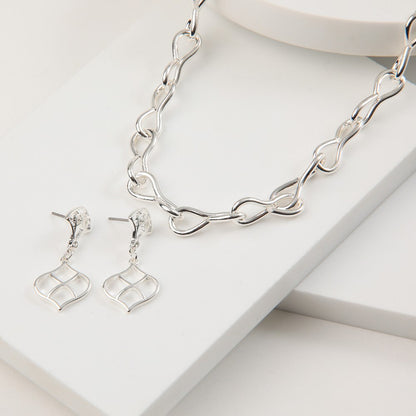 Set De Collar Alicia Plateado Tatienne