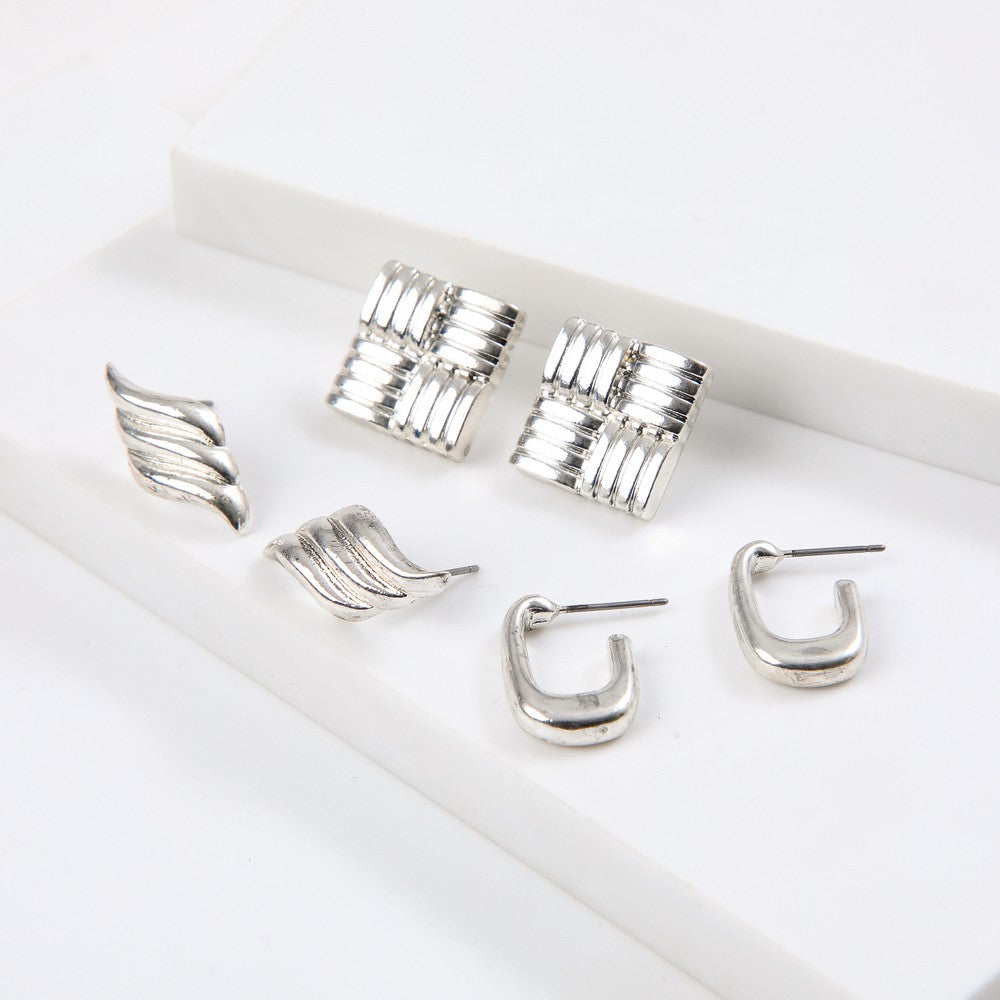 Set De Aros Xen Plateado Humana