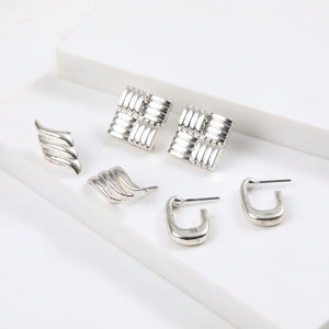 Set De Aros Xen Plateado Humana