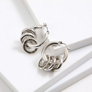 Aros Argollas Elena Plateado I-D