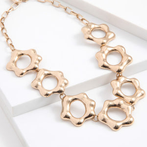 Collar Choker Flower Dorado Humana